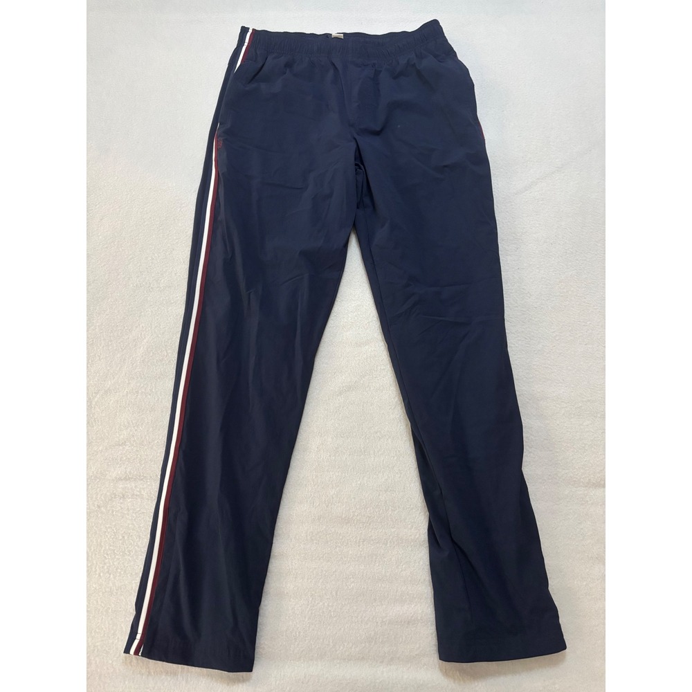 Rhone Mens Navy Blue Side Stripe Mesh Lined Track Pants Style 100170 Size M